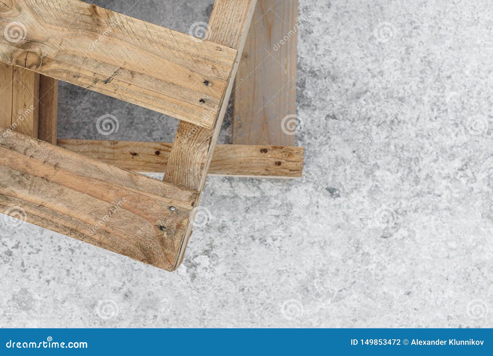 Wooden Pallets Stand On A Concrete Pier Copy Space Texture Blur