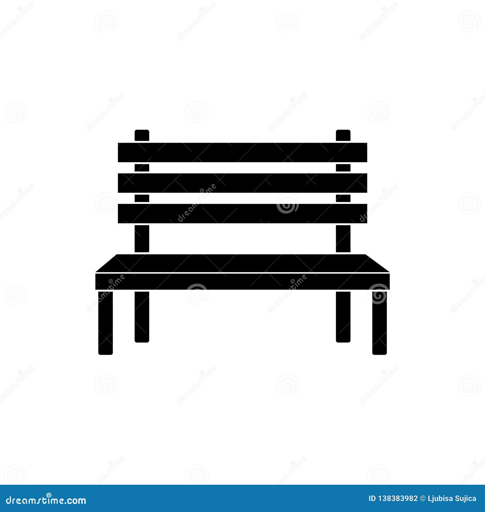 Wooden Park Bench Icon Or Logo Stock Vector Illustration Of Sitting