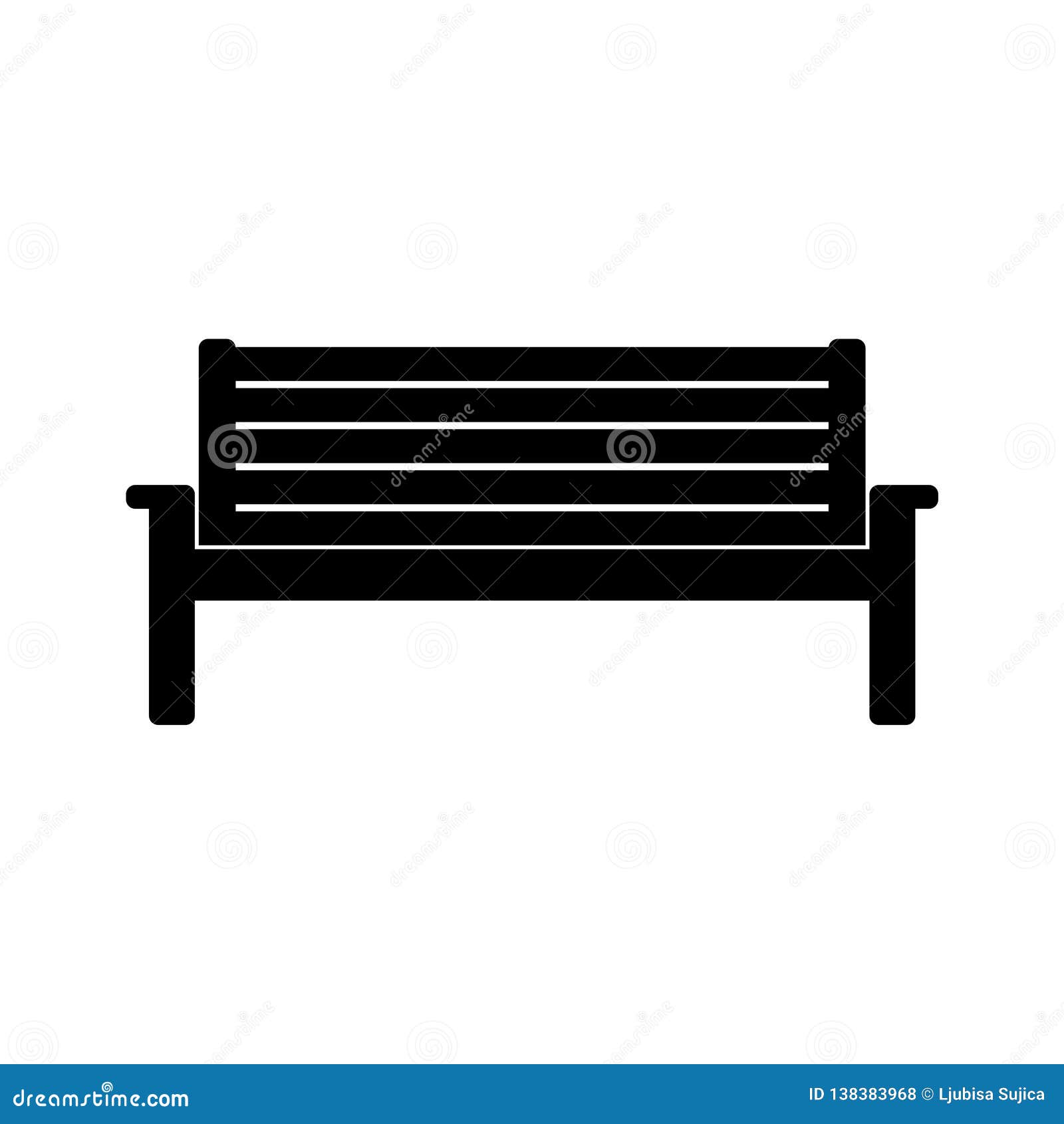 Wooden Park Bench Icon Or Logo Stock Vector Illustration Of Chair