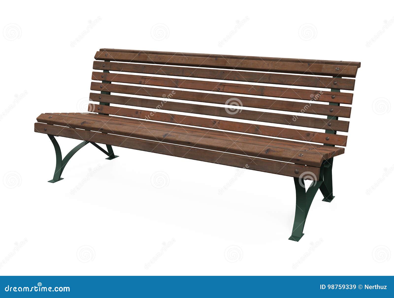 Wooden Park Bench Isolated stock illustration. Illustration of seat
