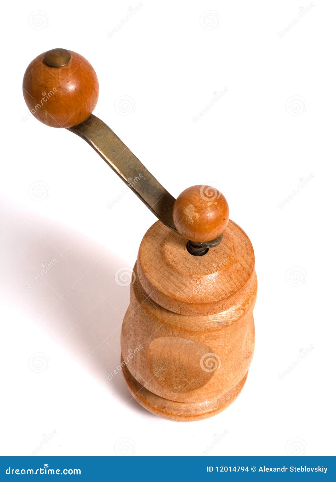 Wooden peppermill stock photo. Image of seasoning, isolated 12014794