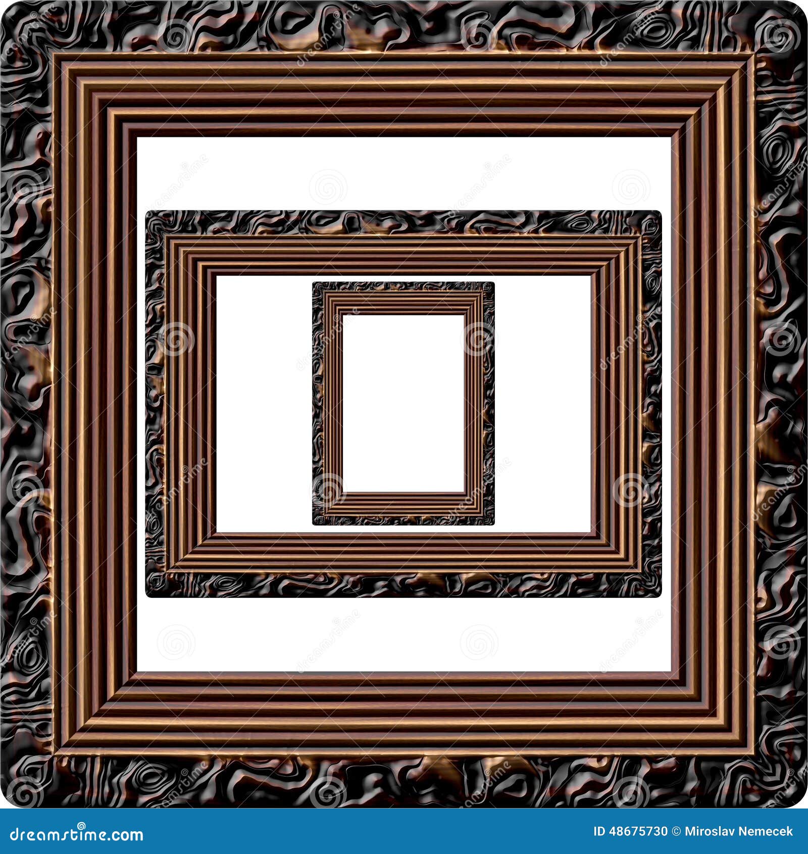 Wooden Picture Frame Generated Texture Stock Illustration