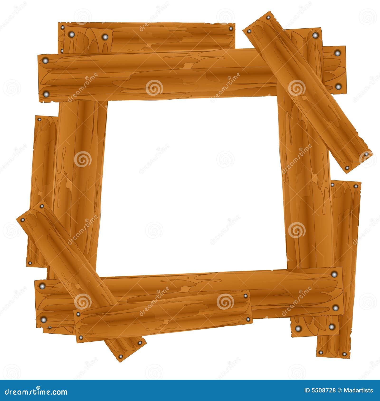 Wooden Plank Frame Border stock illustration. Image of 