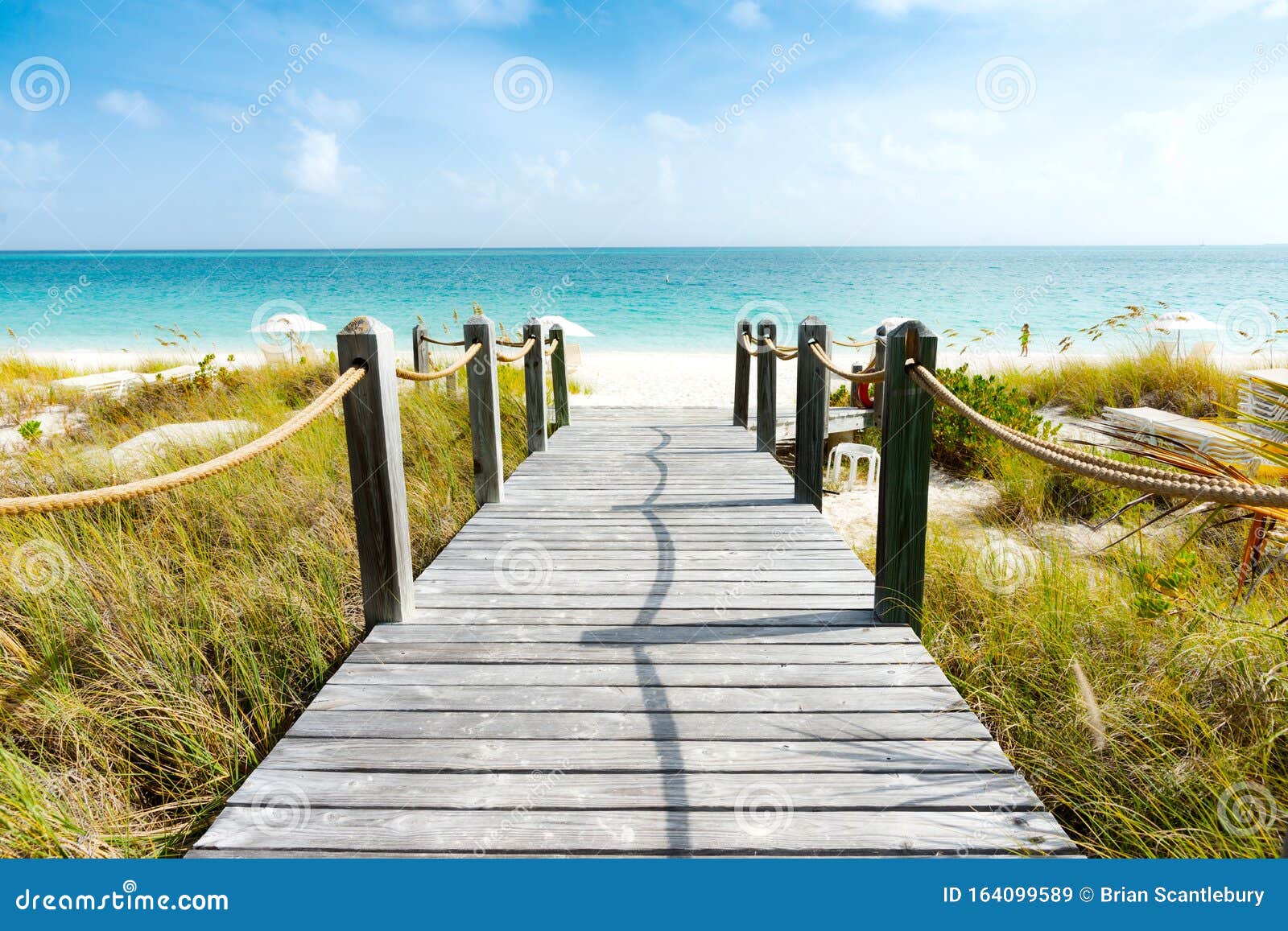 walkway leading to caribbean beach