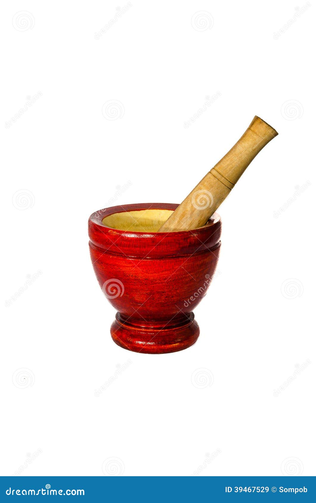 wooden pounder and pestle