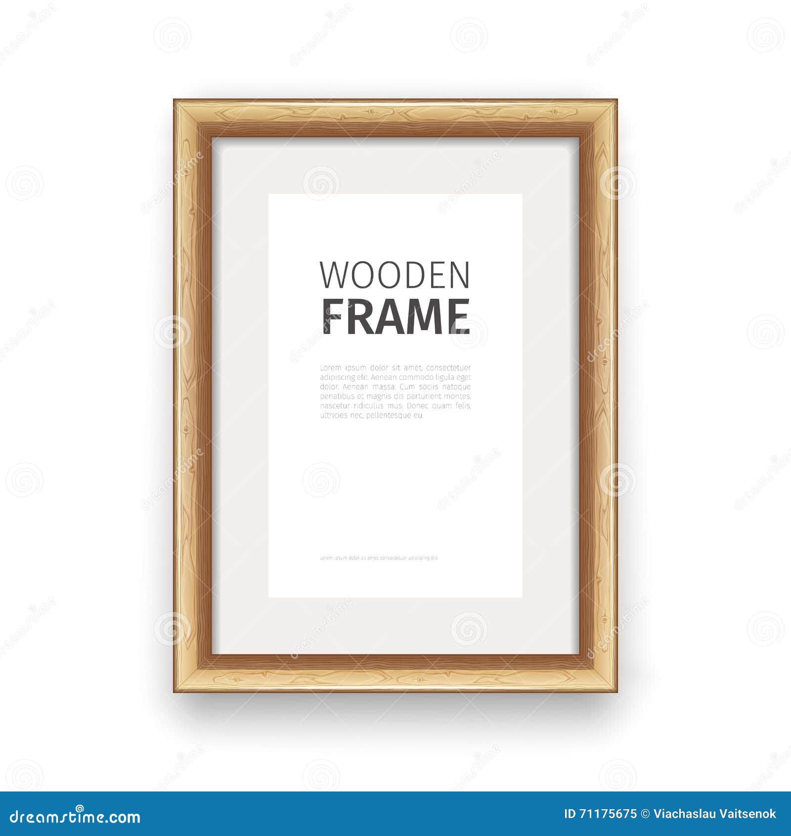 Wooden Rectangle Frame Maple Stock Vector - Illustration of realistic