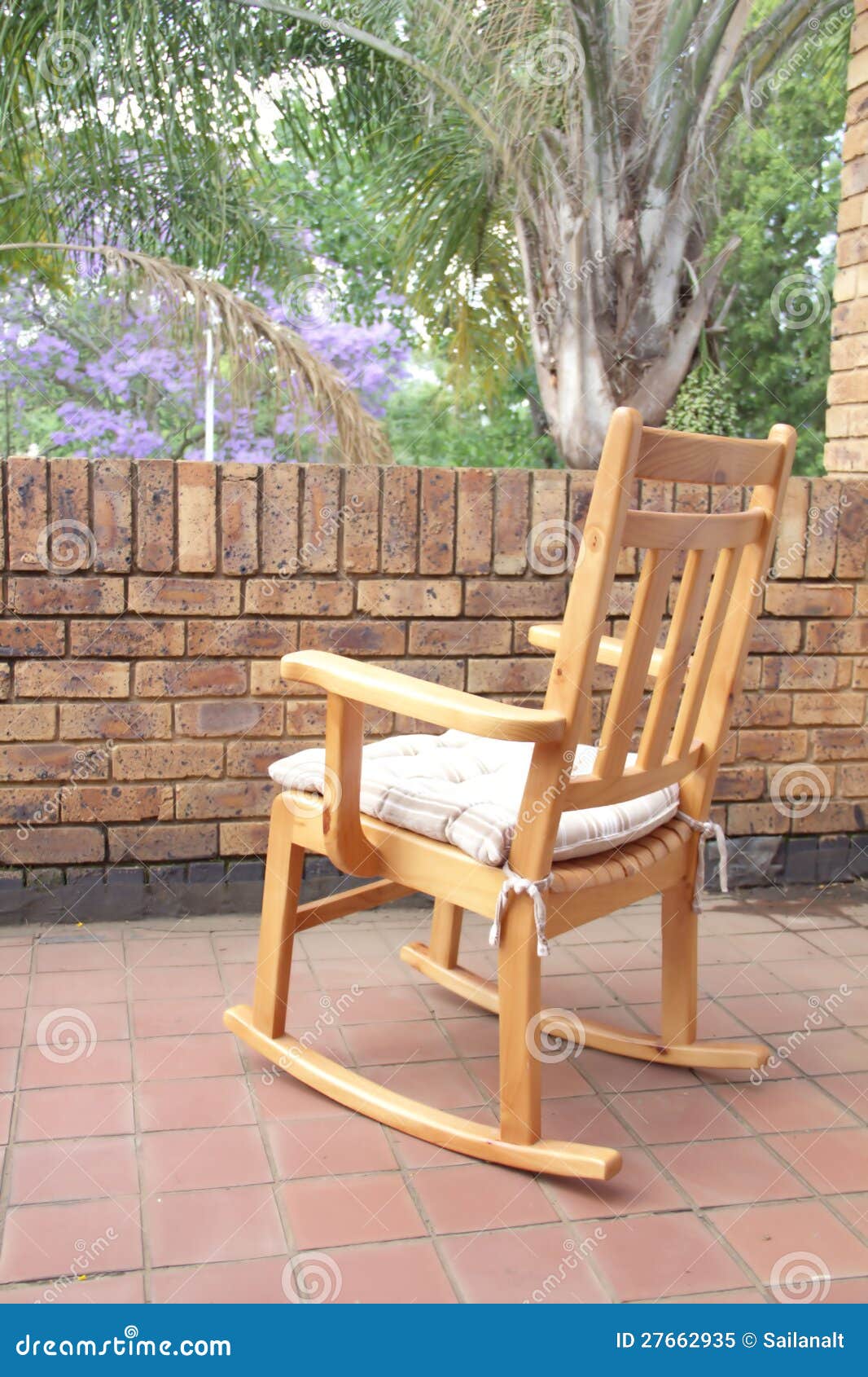 Wooden Rocking Chair on the Balcony Stock Image Image of aging