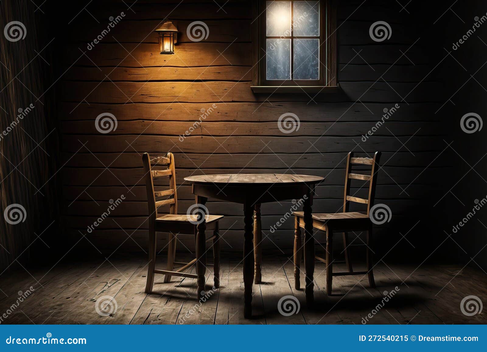 Wooden Room with a Table for You Stock Illustration Illustration of