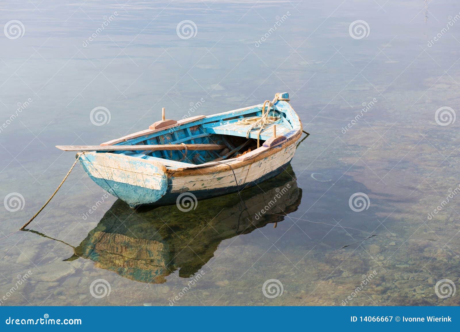 Wooden row boat stock image. Image of water, greece, calm 