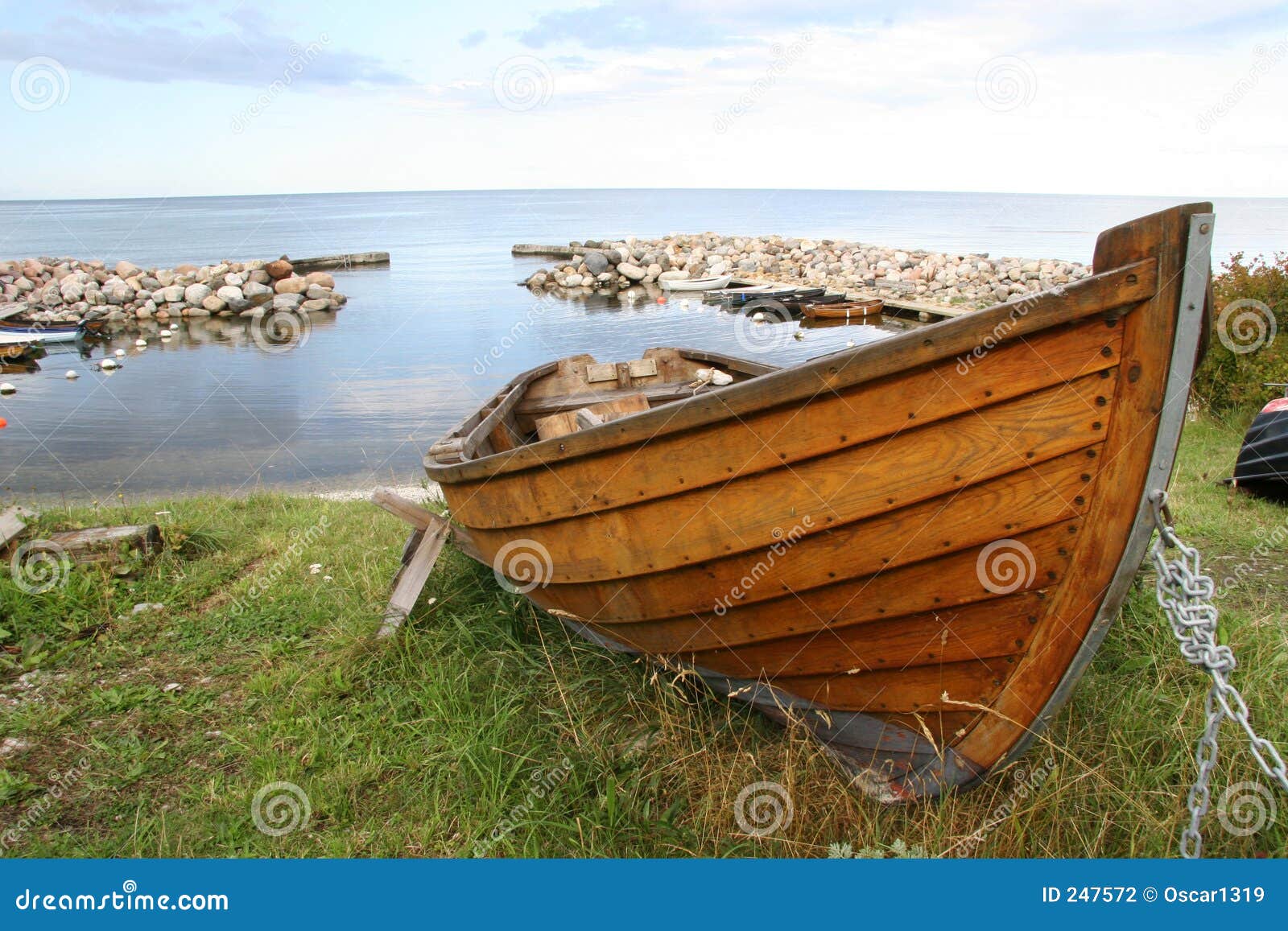 Wooden rowboat stock photo. Image of wooden, fishermen 