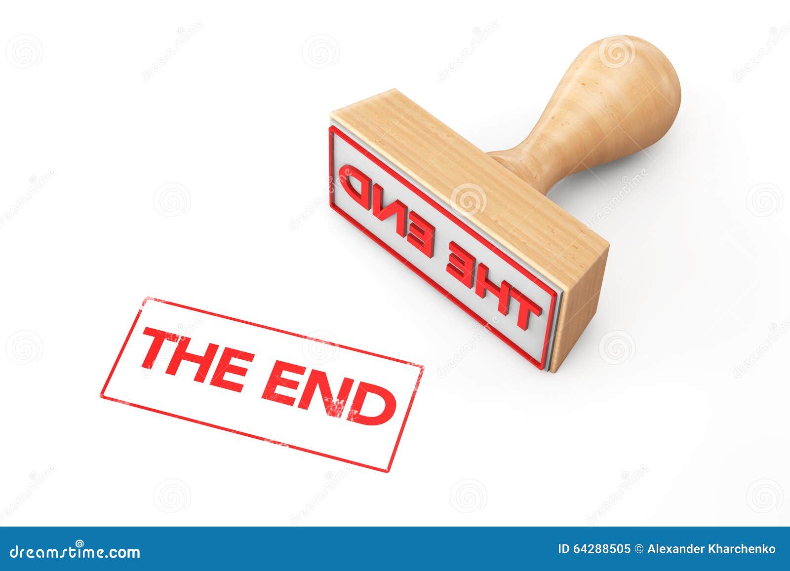 Wooden Rubber Stamp with the End Sign Stock Image Image of service, executed 64288505