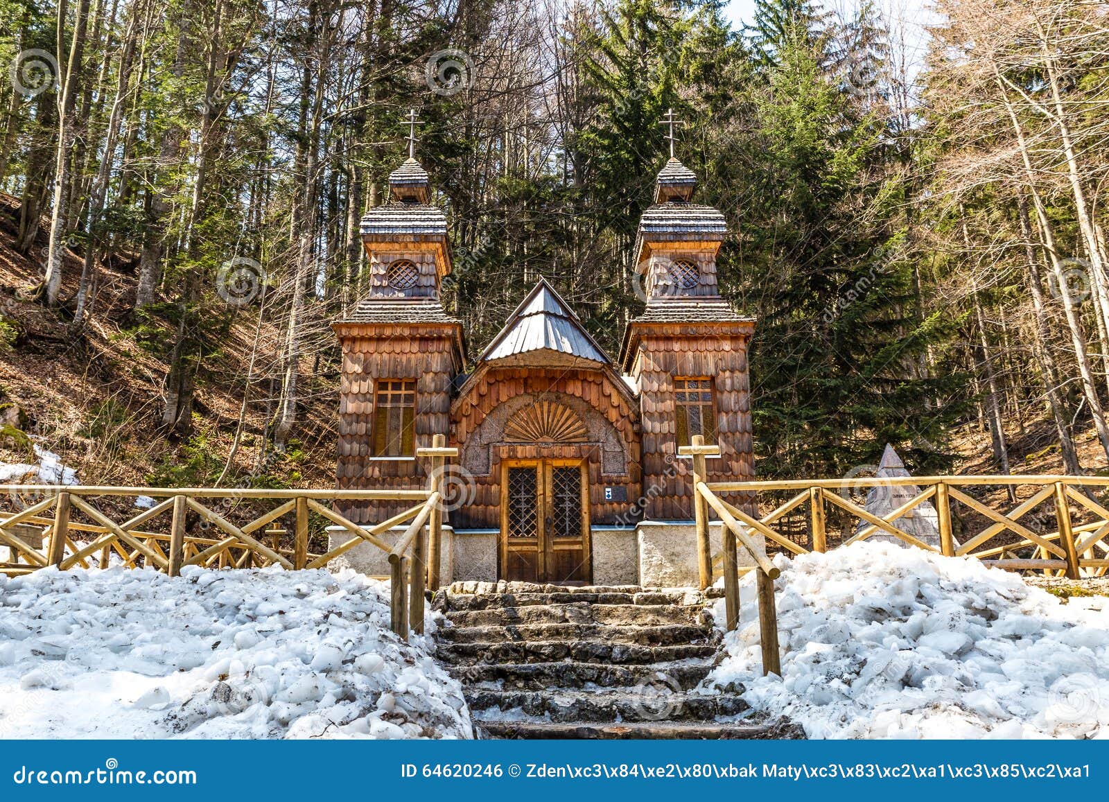 wooden russian chapel on the vrsic pass-slovenia