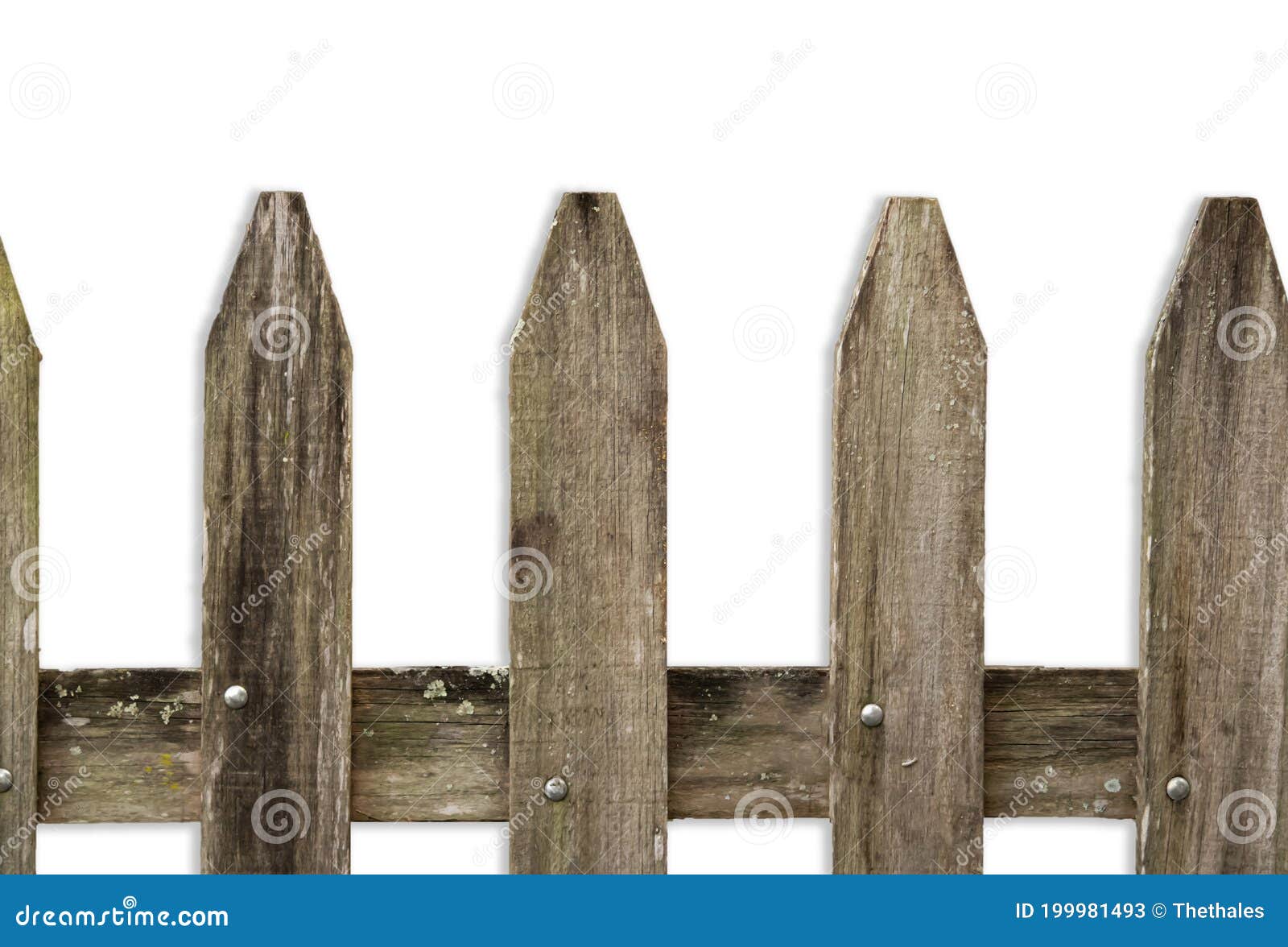 a wooden rustic fence, lichen-encrusted