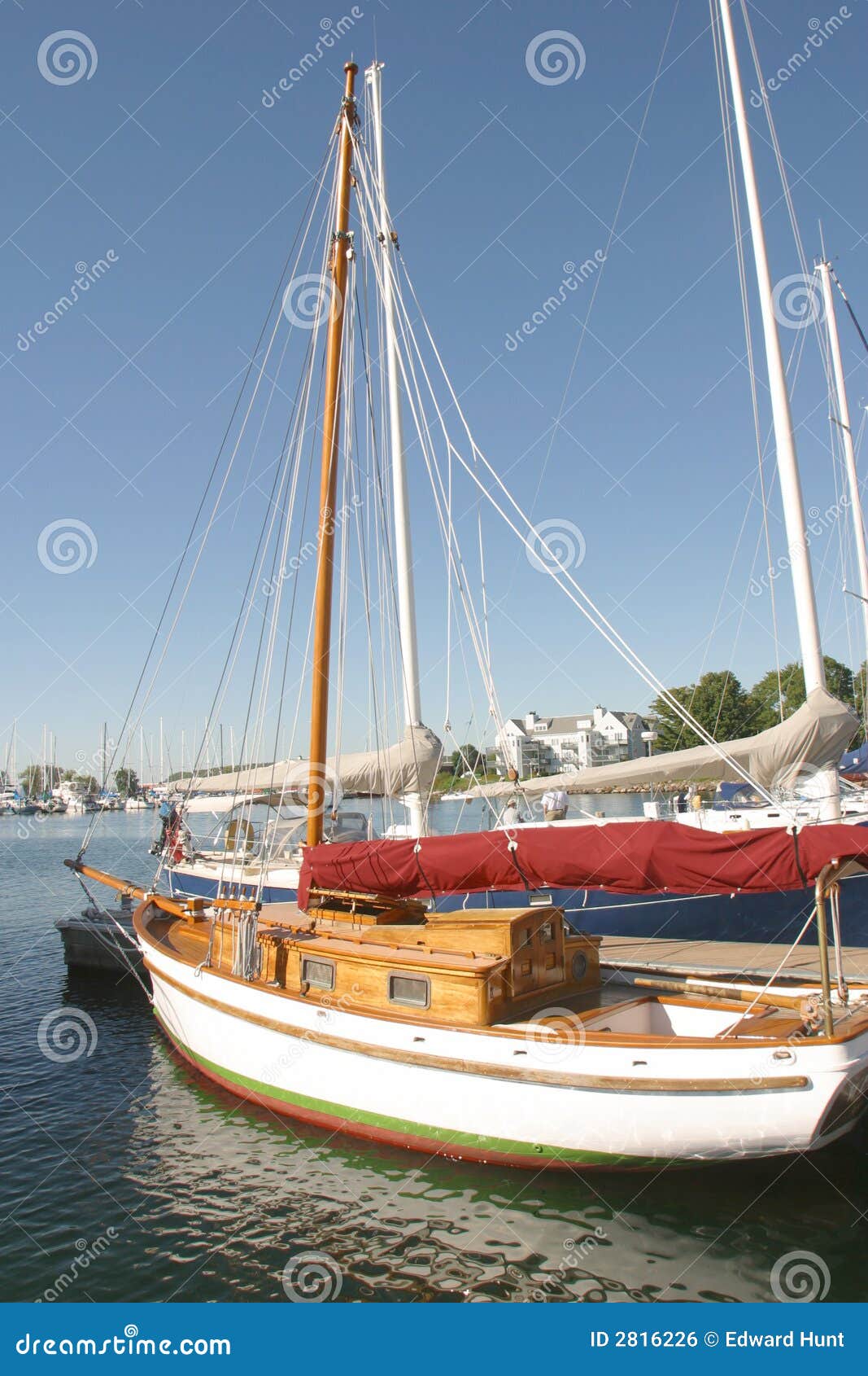 Wooden Sailboat stock photo. Image of mast, ocean 