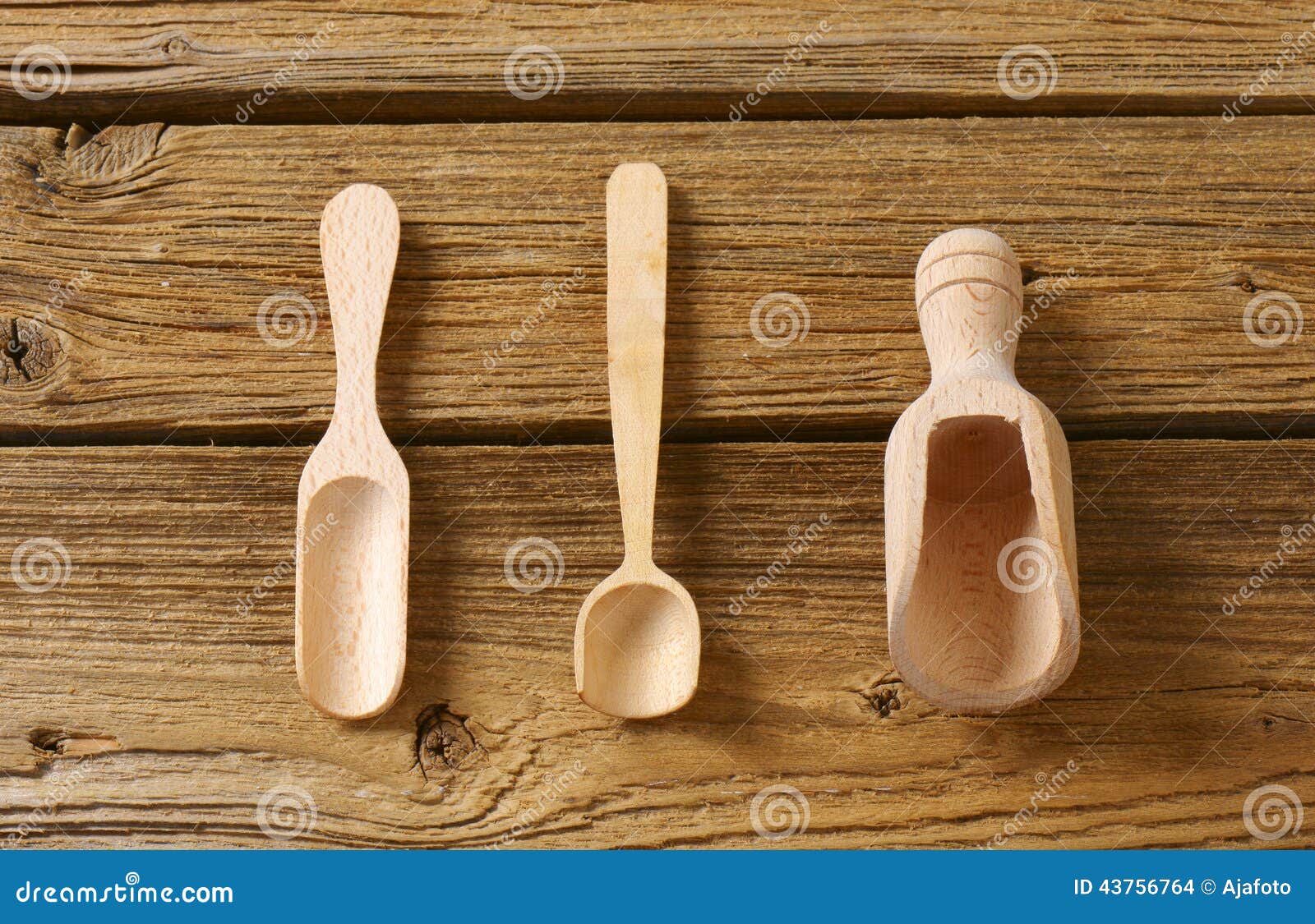 Wooden scoops and spoon stock photo. Image of spoon, utensils 43756764