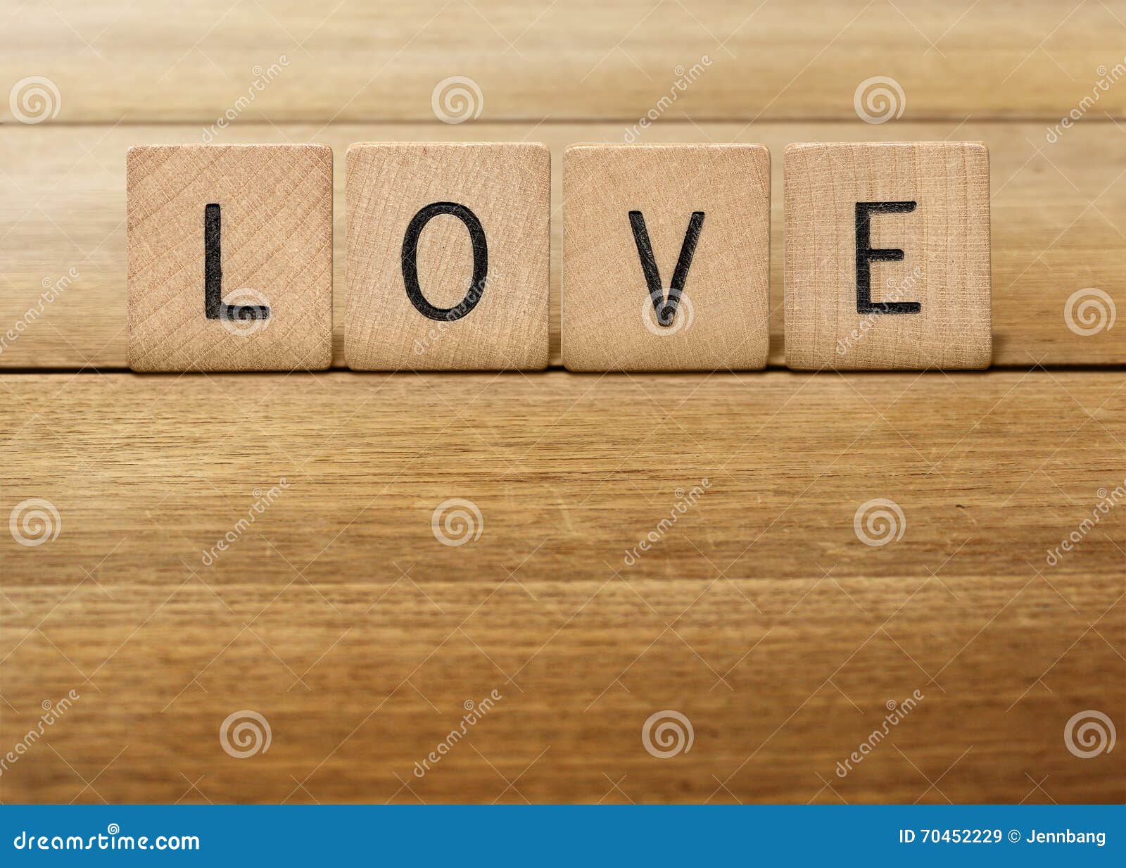 wooden scrabble letter love