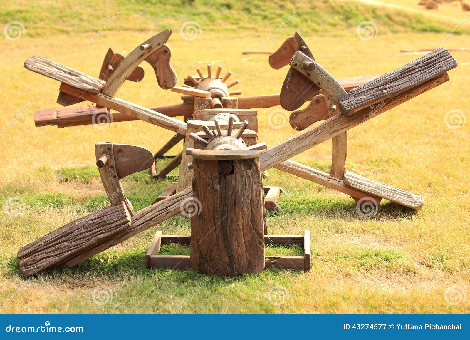 Wooden seesaw stock image. Image of playground, bench - 43274577