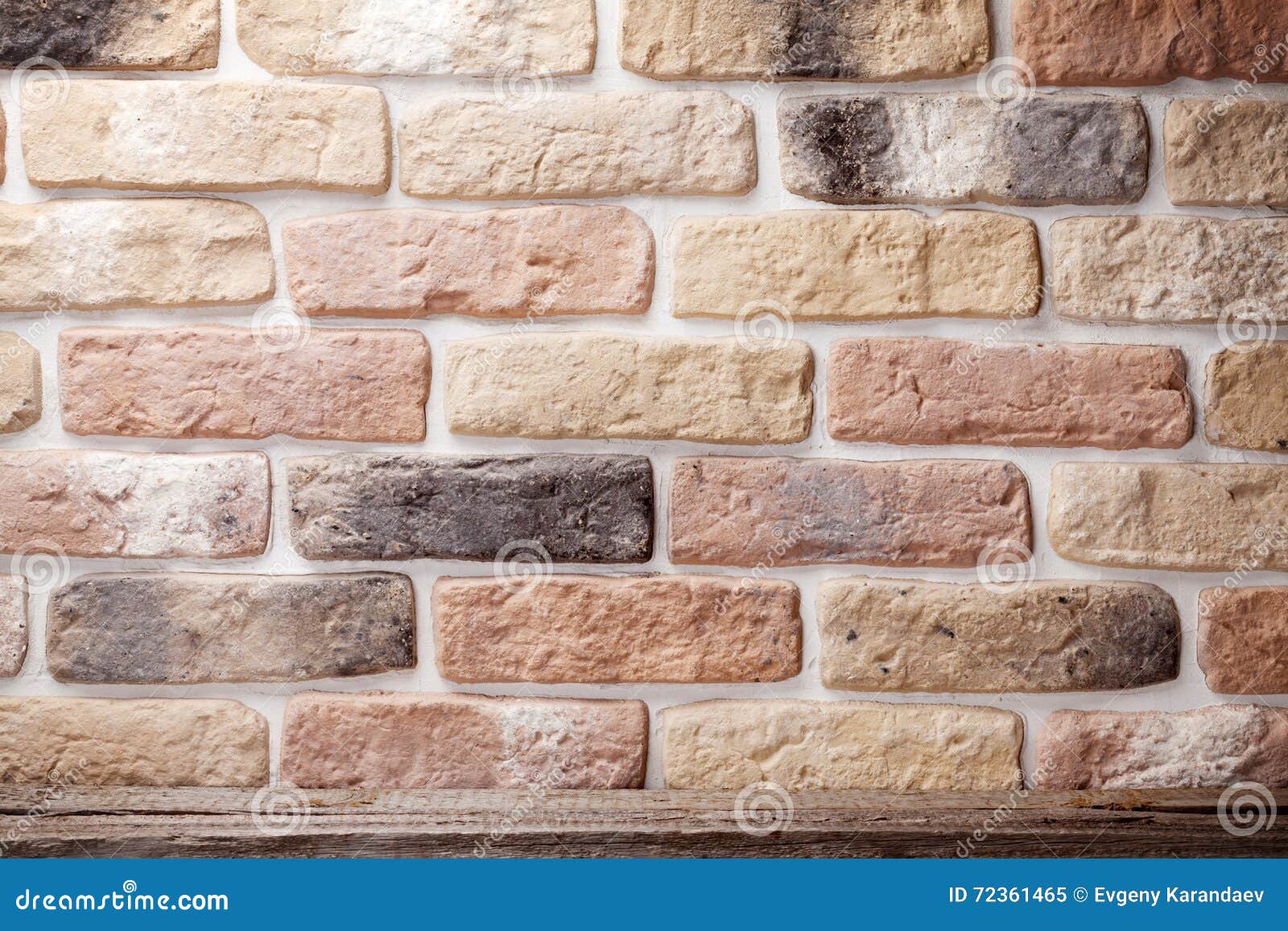 Wooden Shelf in Front of Brick Wall Stock Image Image of dirty