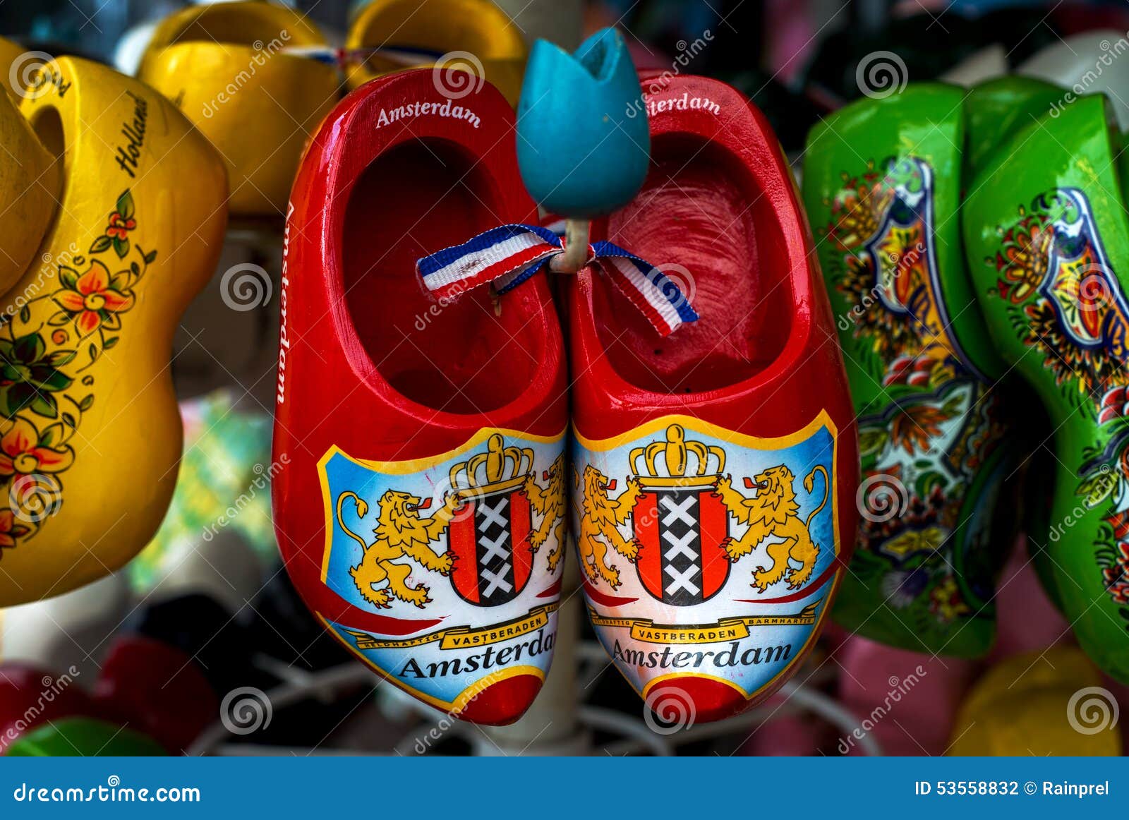 Wooden Shoes or CLogs (Klompen) in Amsterdam, the Netherlands Stock Photo -  Image of travel, store: 53558832