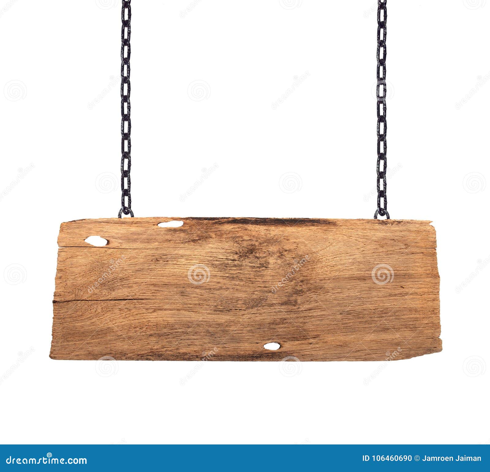 Wooden Sign Hanging on a Chain Isolated on White Stock Photo Image of