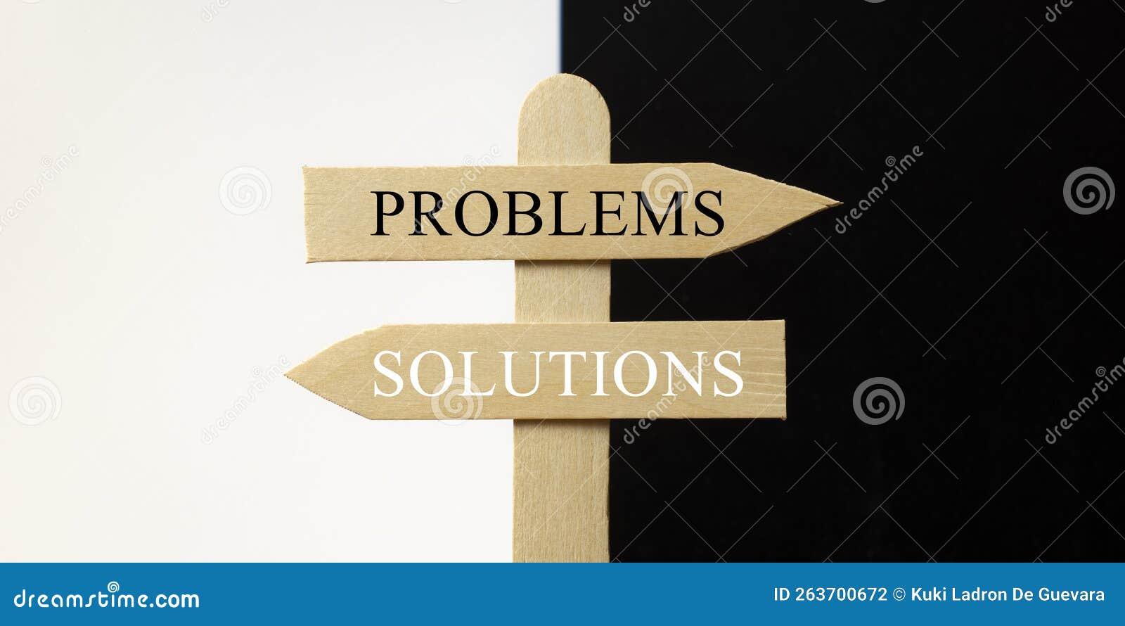 wooden sign with the words problems and solutions