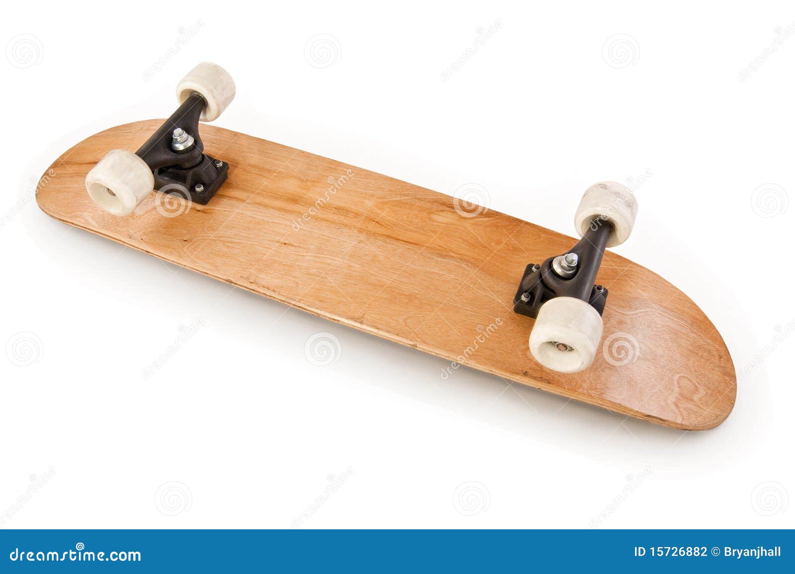 wooden skateboard upside down