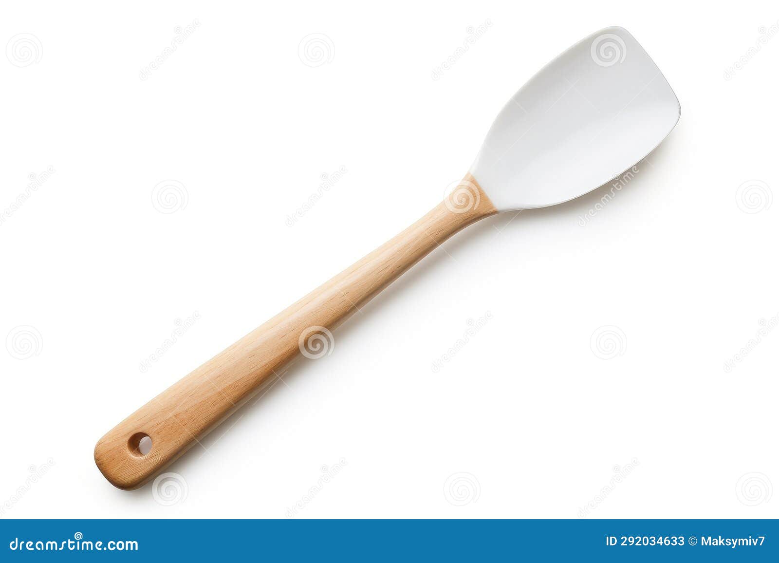 Wooden Spatula on White Background. Stock Illustration Illustration