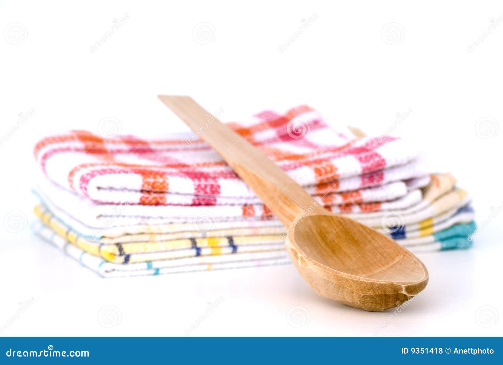 Wooden Spoon and Dish Towels Stock Photo Image of kitchen, pile 9351418