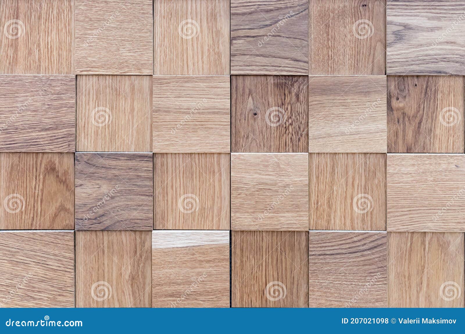 Wooden Squares with Oak Texture and 3D Effect Stock Photo Image of