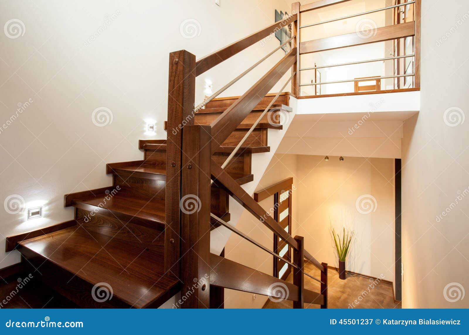 wooden stairs at home