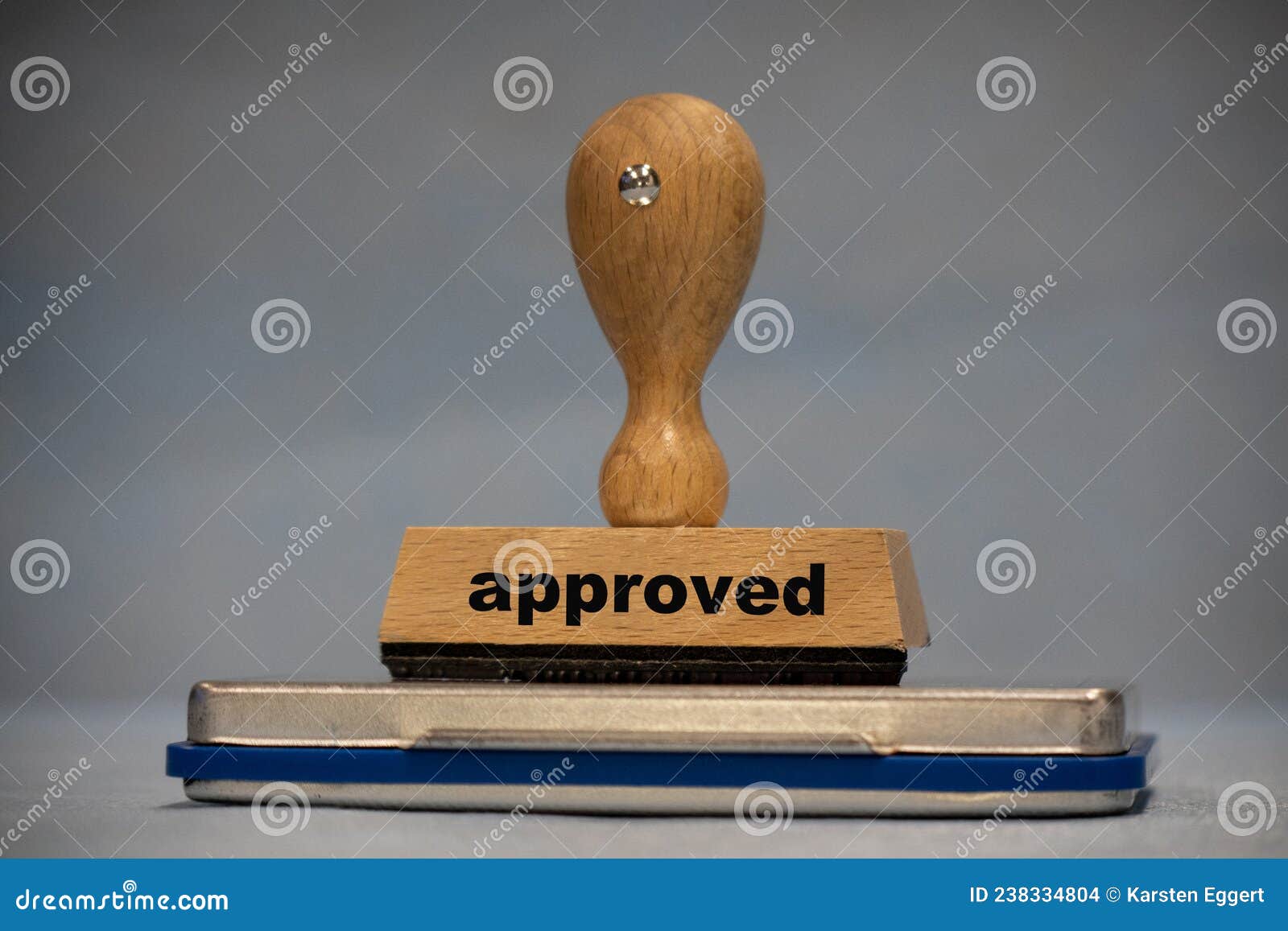 On the Wooden Stamp is the Word Approved Stock Photo - Image of