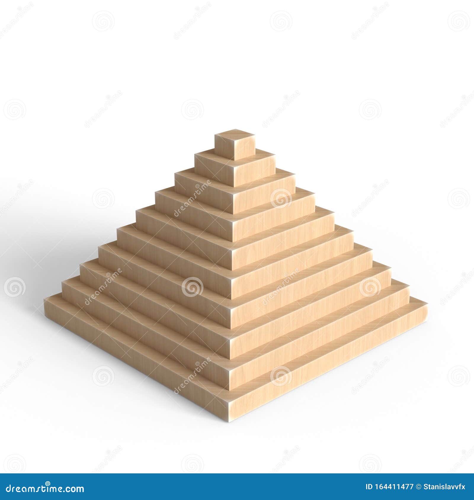 Wooden Step Pyramid. Geometric Shape with Stairs. Stock Illustration ...