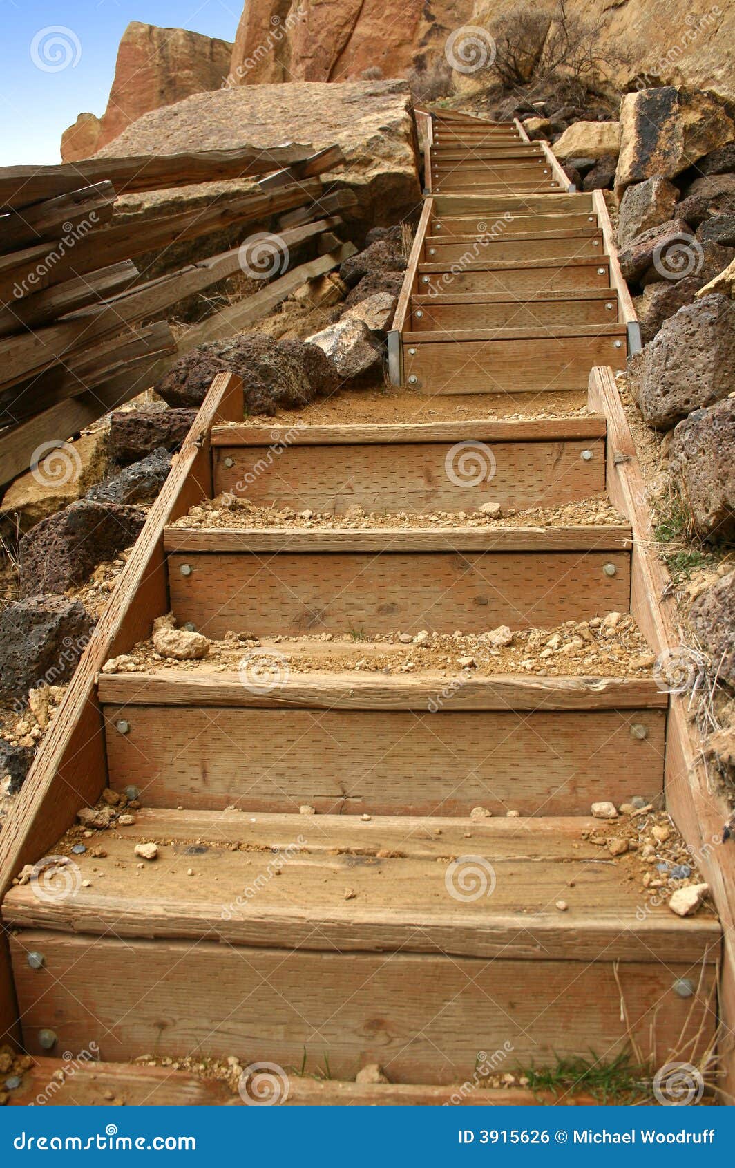 Wooden steps stock photo. Image of many, long, steep 