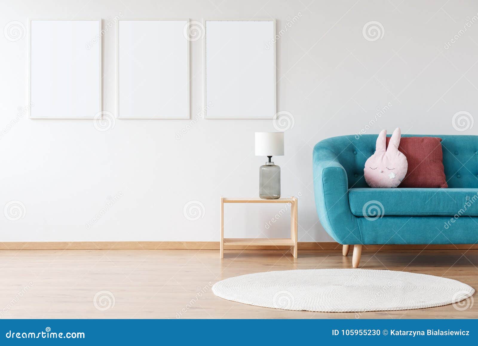 wooden stool in child`s room