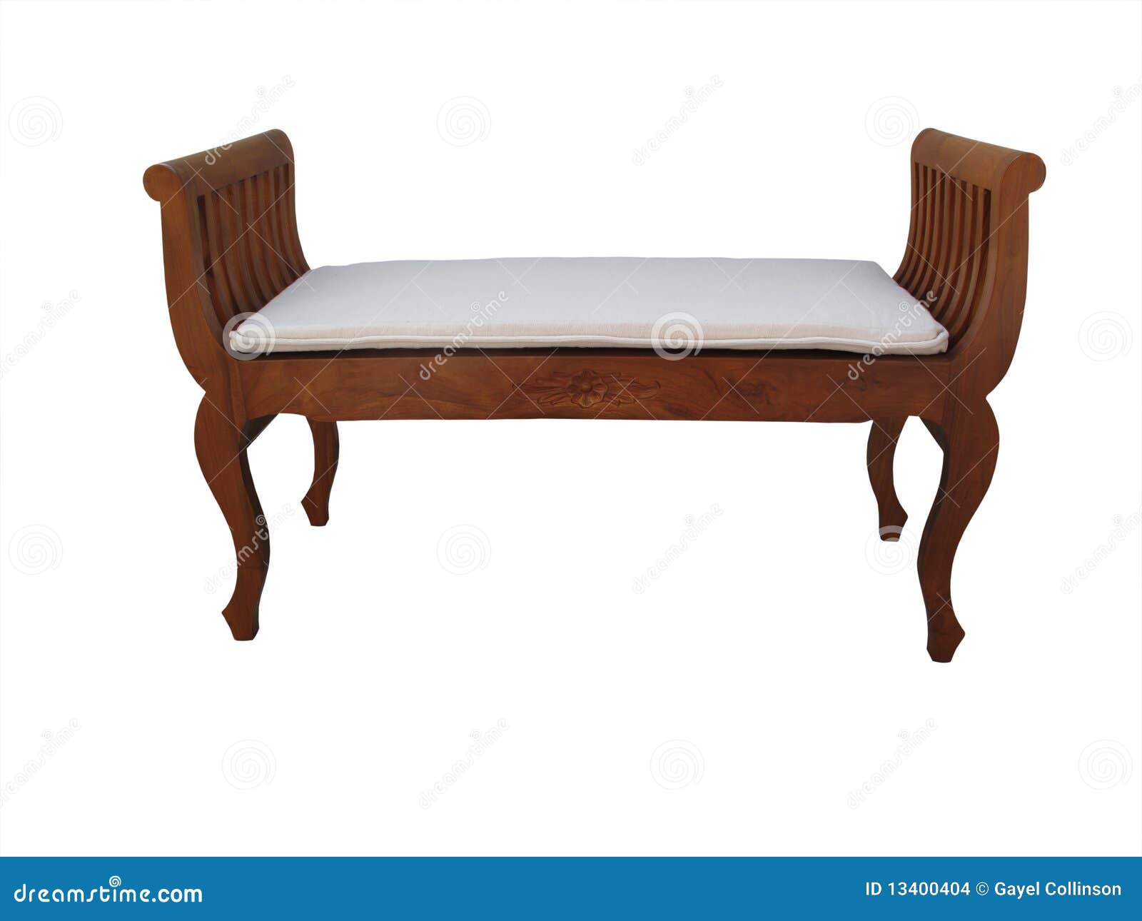 Wooden stool with cushion stock photo. Image of home 13400404