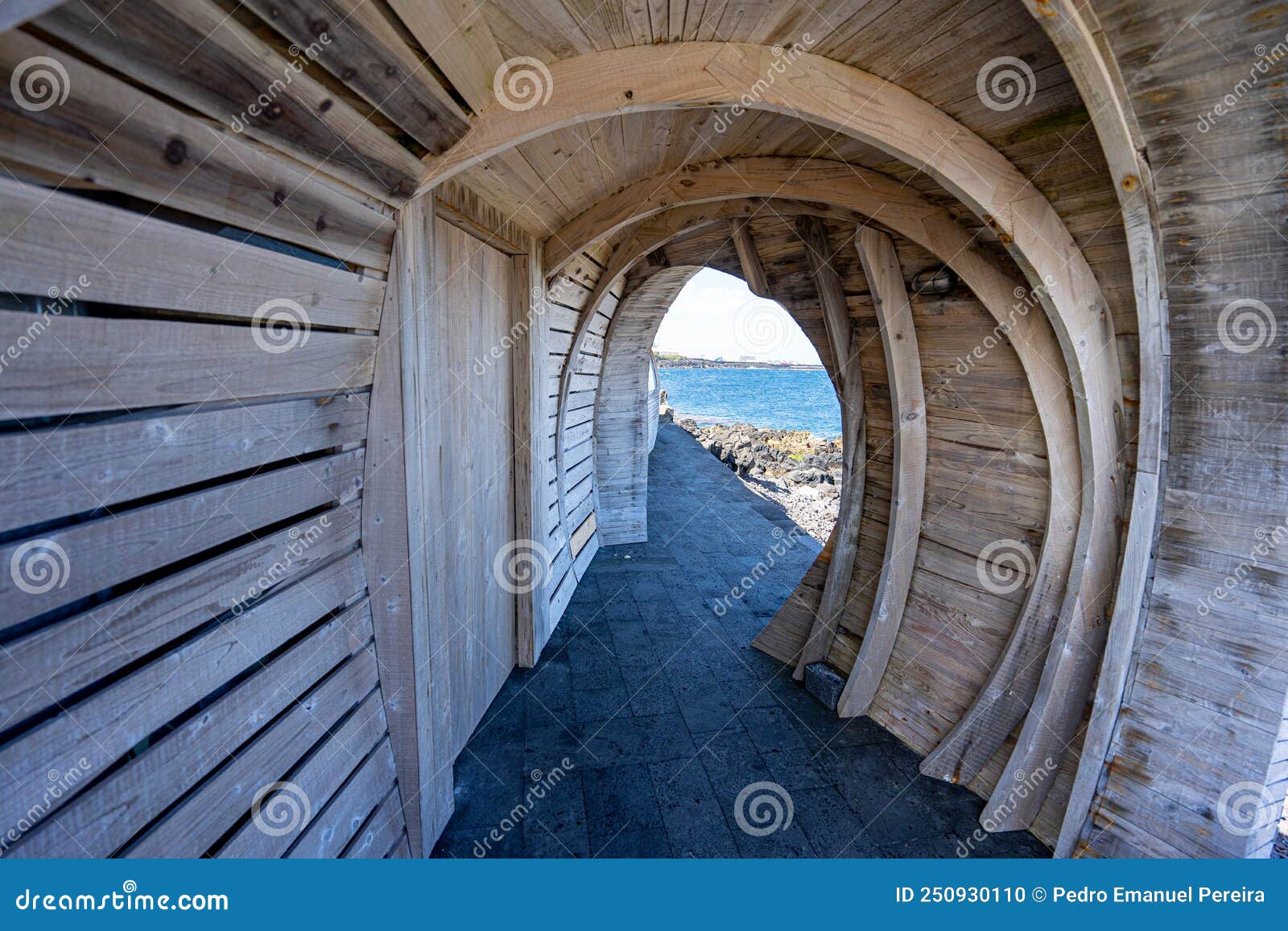 wooden structure of different  5, island of pico in the azores archipelago.  cella bar.