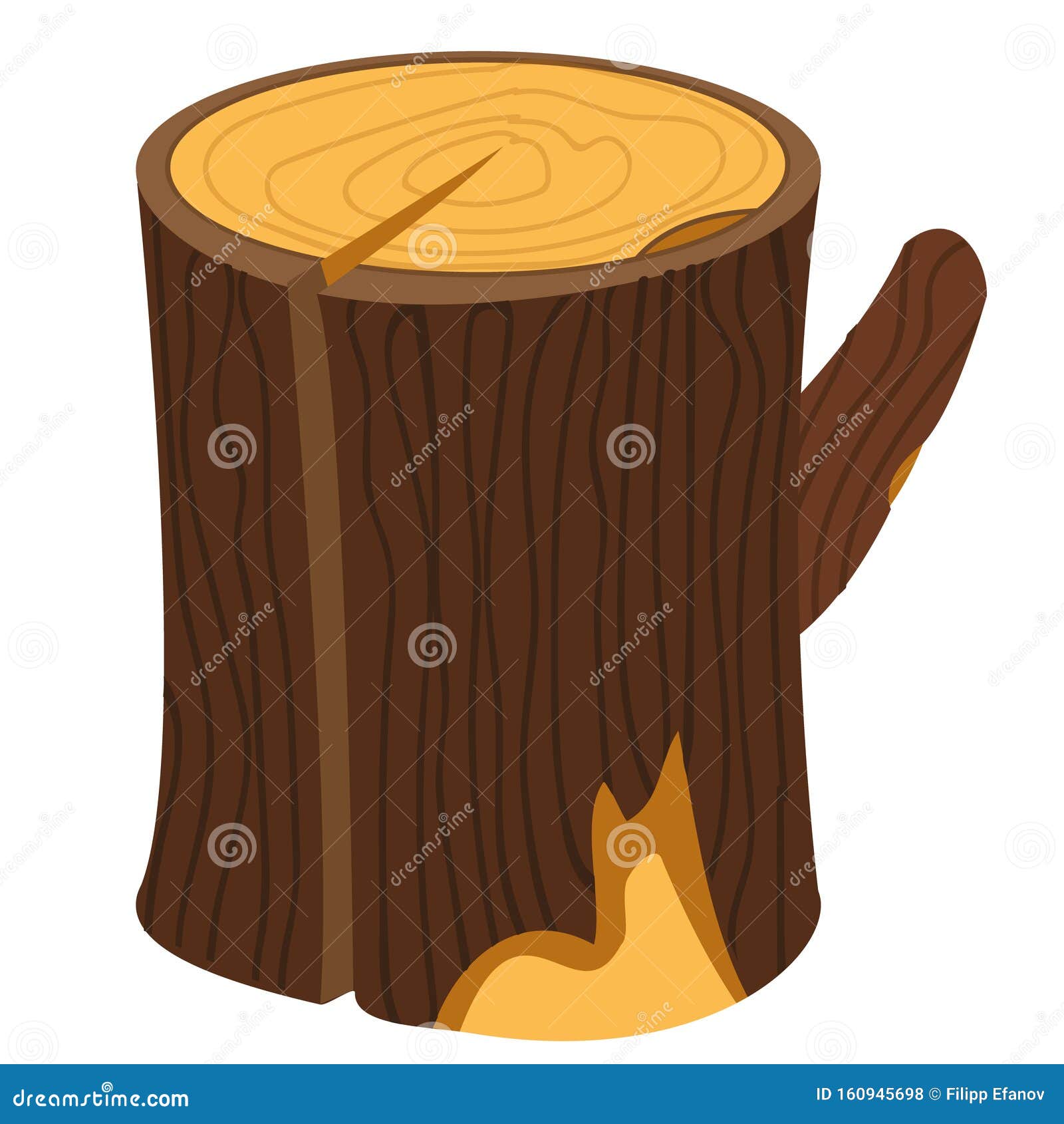 cartoon tree log