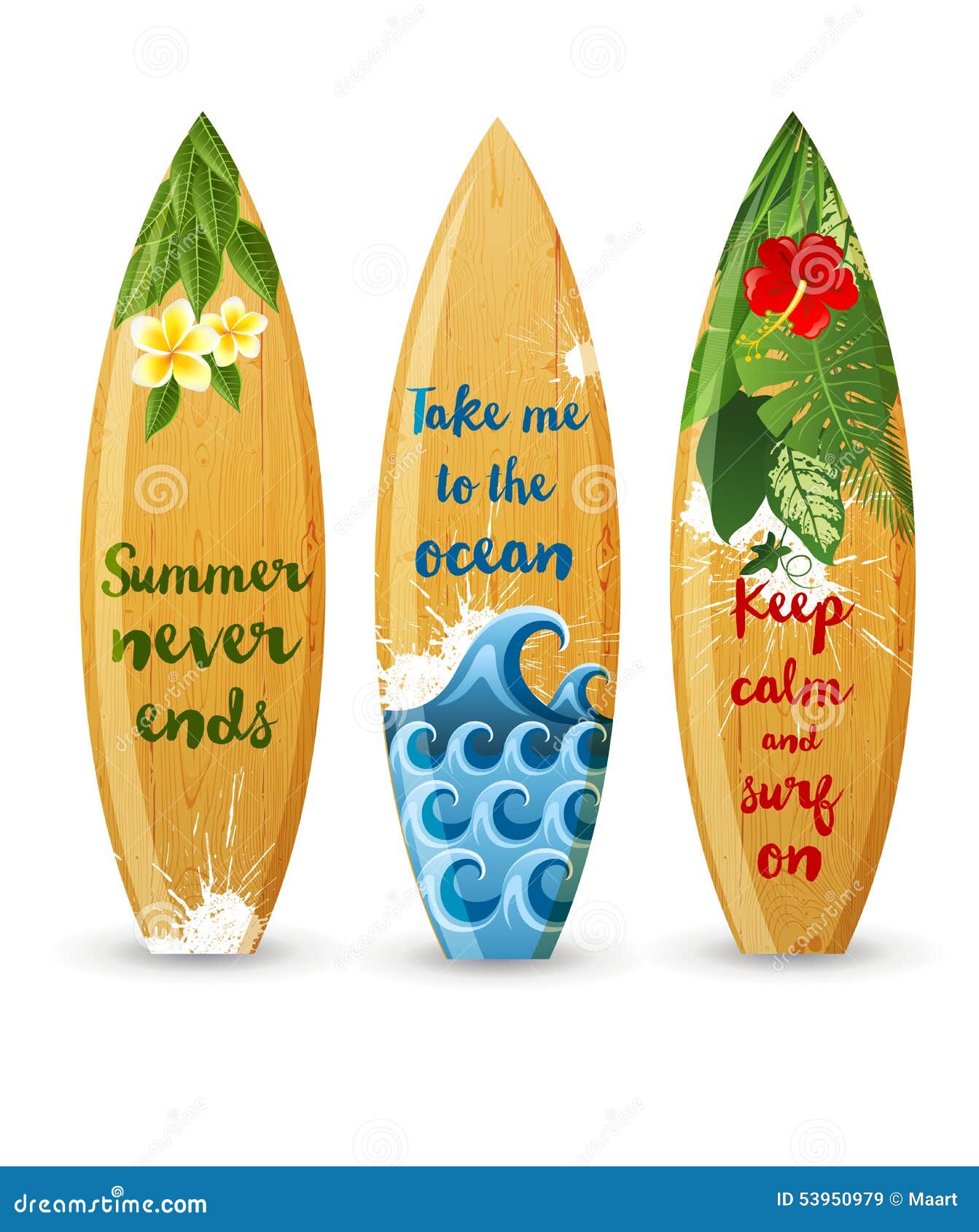 Wooden Surfboards. Wood Surf Board Types, Surfboard With Paddle Or Fish