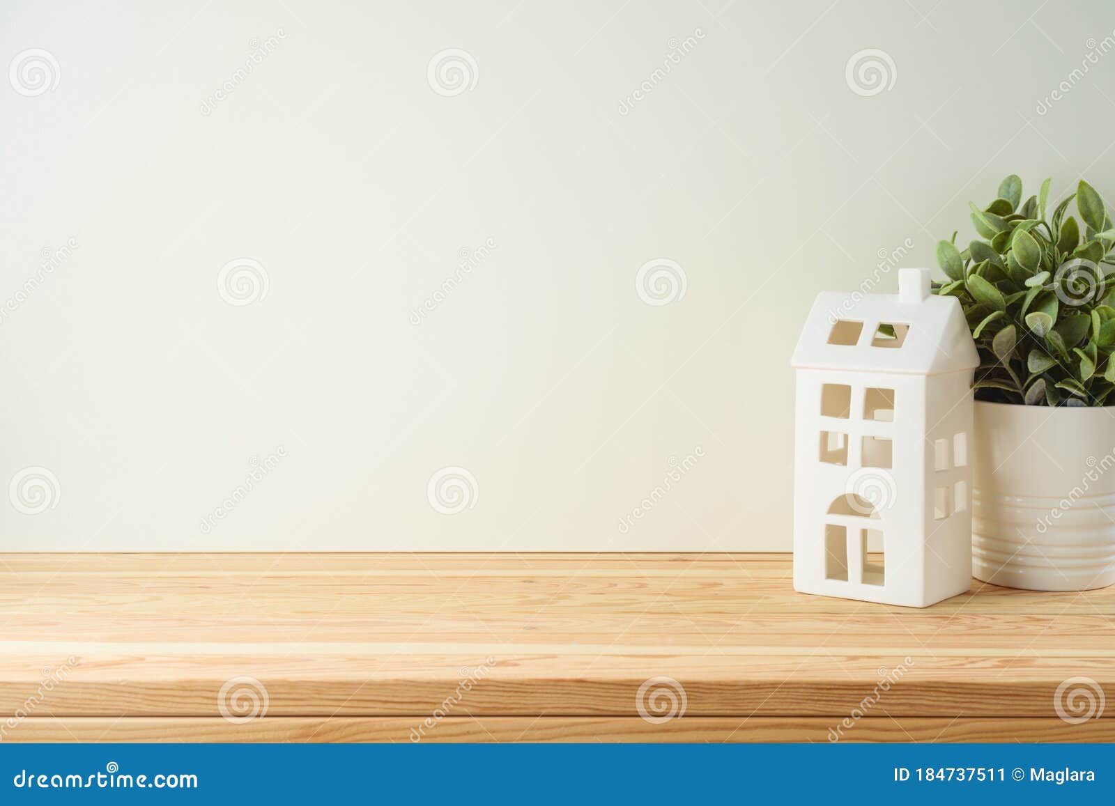 Wooden Table Background with Home Decor Objects Stock Image - Image of  candle, house: 184737511