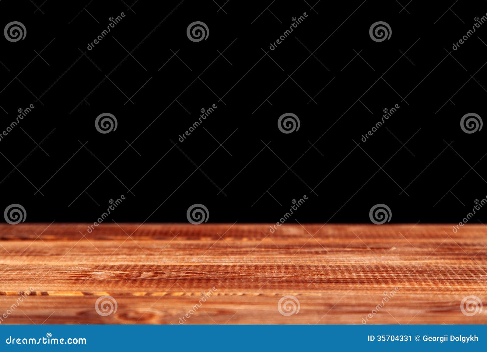 Wooden Table on Black Background Stock Image Image of backgrounds