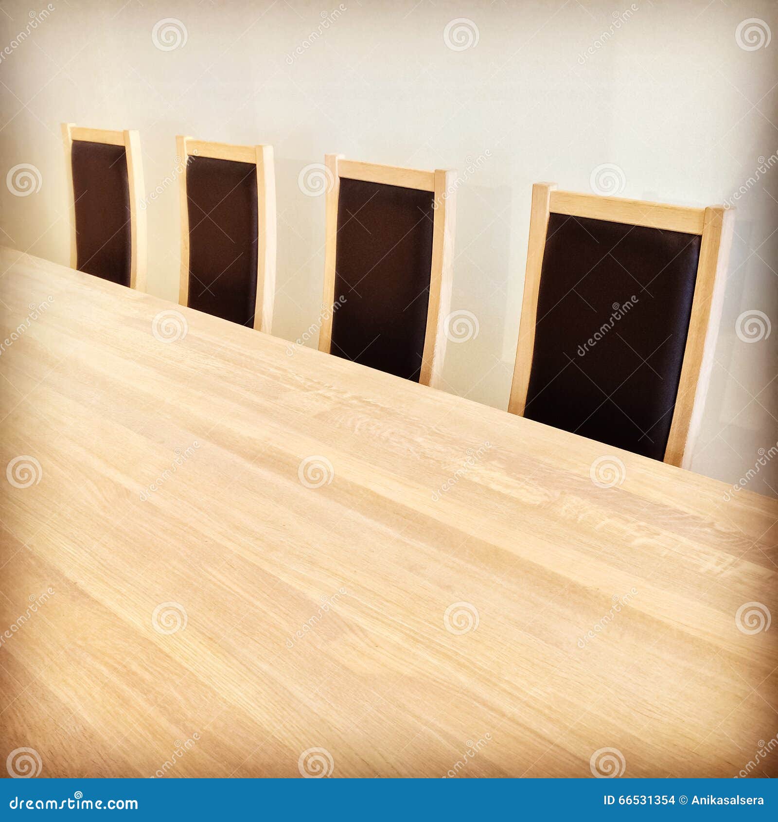 Wooden Table and Black Chairs Stock Photo Image of brown, decor 66531354