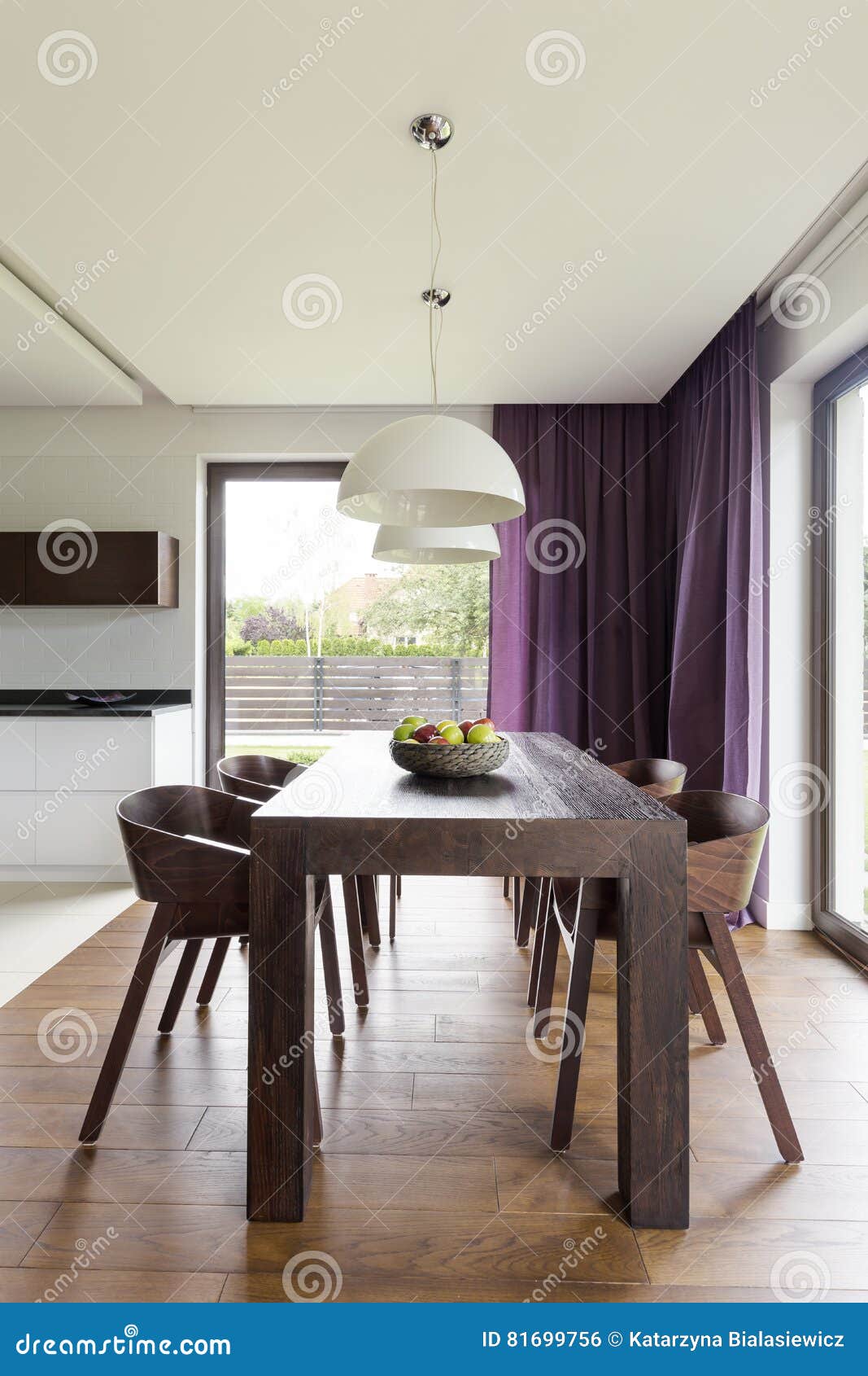 Wooden Table in Modern Room Stock Photo Image of dining, house 81699756