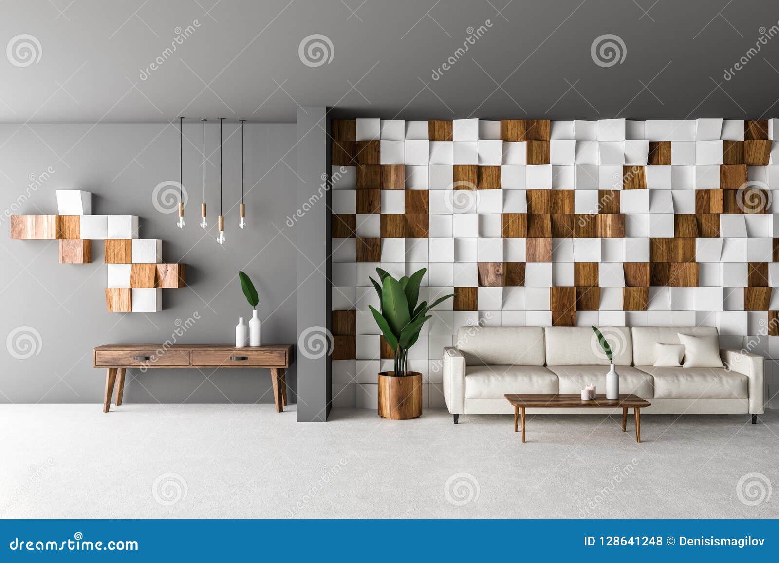 Wooden Tiles Living Room