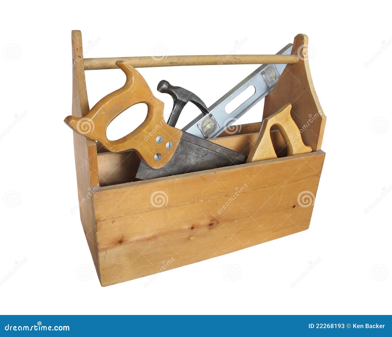 Wooden Toolbox Isolated Stock Photos - Image: 22268193