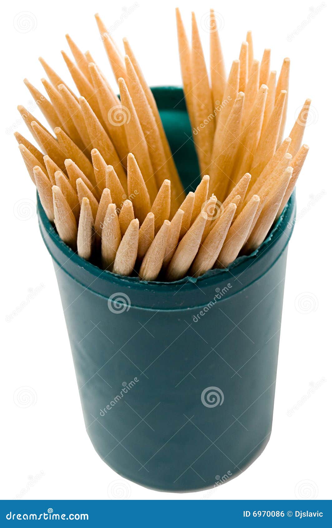 Wooden Toothpicks in Green Container Stock Photo Image of gingivitis