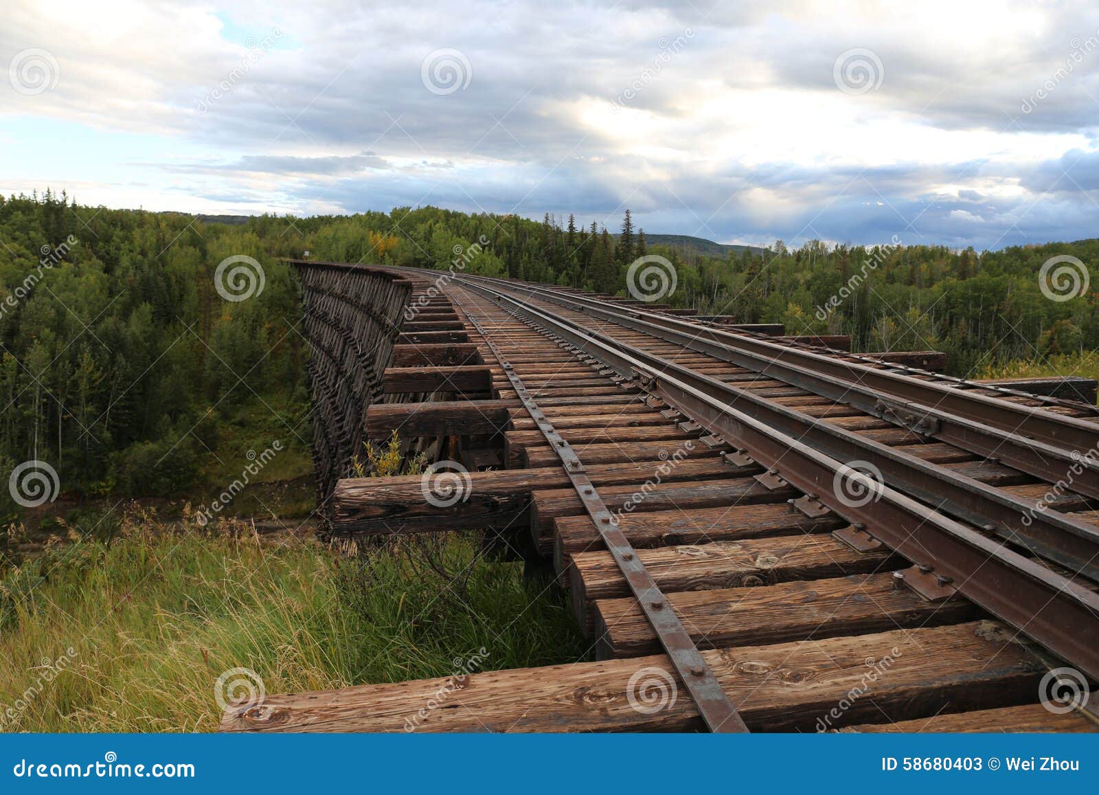 wooden train trestle