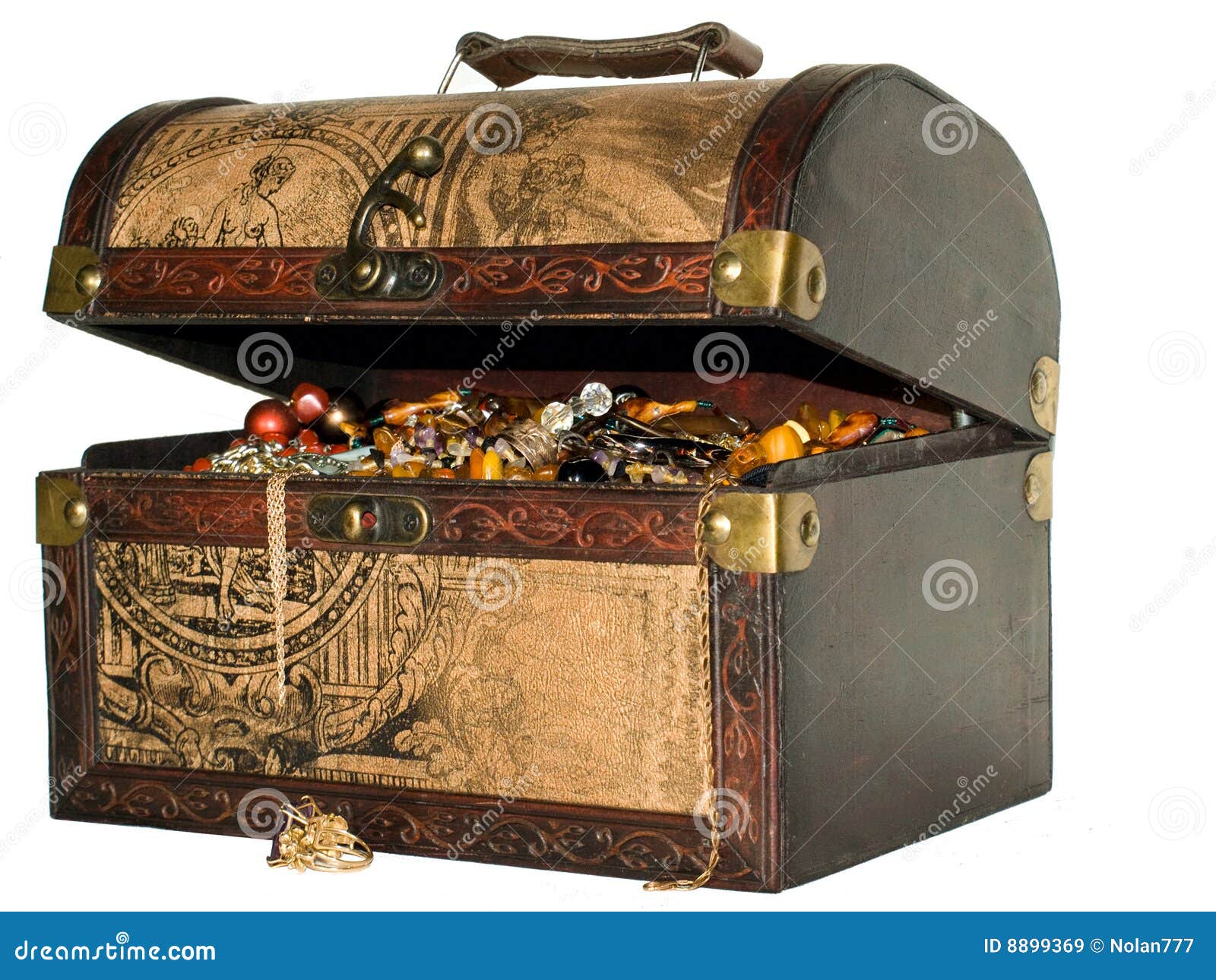 A wooden treasure chest stock image. Image of precious 8899369
