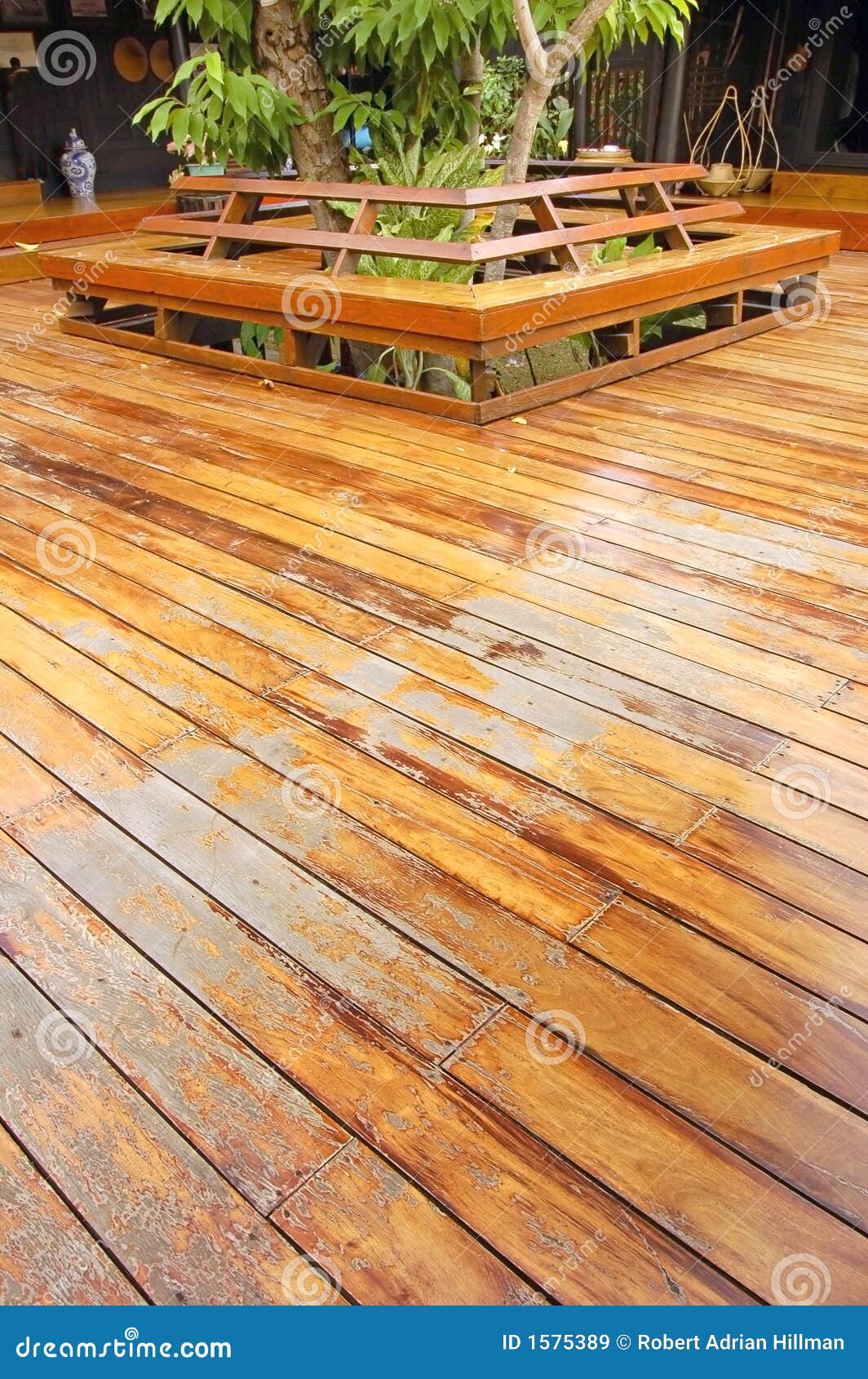 Wooden veranda stock image. Image of thailand, outside 1575389