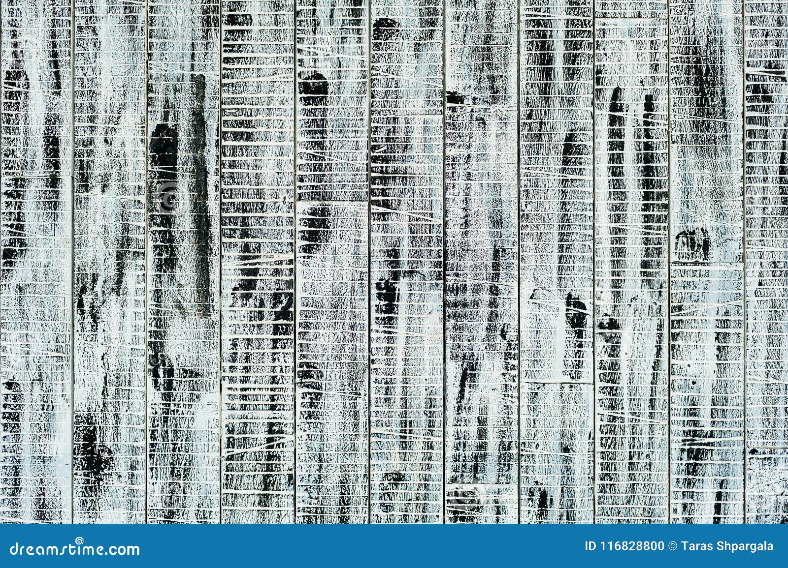 Wooden Wall Painted Black and White Paints Stock Illustration