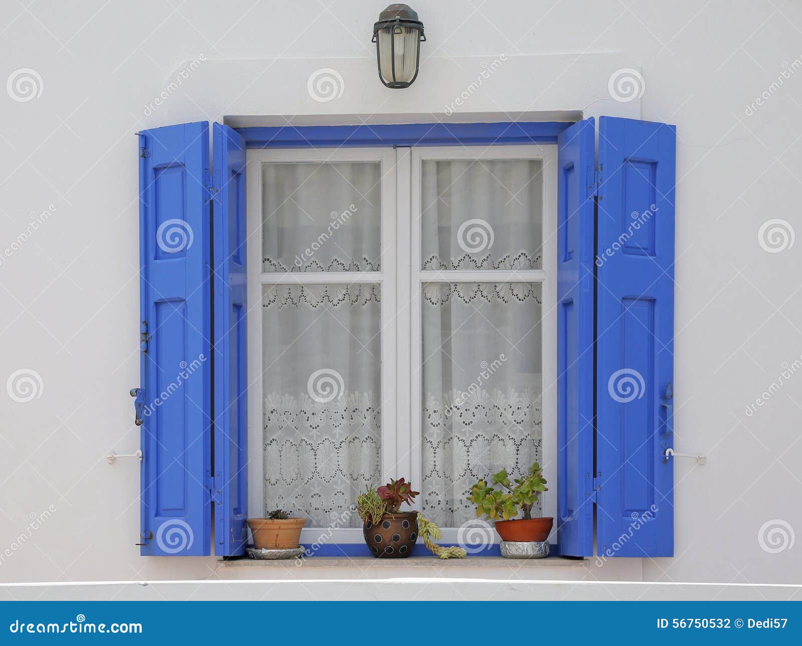 Wooden window in Greece stock photo. Image of building 56750532